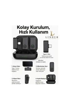 Siyah Kablosuz Yaka Mikrofonu Type-c Girişli Şarj Kutulu 2 Verici 1 Alıcı 48khz 24bit Gürültü Engellemeli. Siyah Siyah Siyah Kablosuz Yaka Mikrofonu Type-c Girişli Şarj Kutulu 2 Verici 1 Alıcı 48khz 24bit Gürültü Engellemeli. Siyah Siyah
