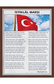Panda İstiklal Marşı Mdf Çerçeve 35x50
