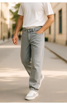 Cedy Denim Yüksek Kalite Baggy Fit Jean Leon Yüksek Bel Bol Kesim Kot Pantolon C352 Açık Gri Cedy Denim Yüksek Kalite Baggy Fit Jean Leon Yüksek Bel Bol Kesim Kot Pantolon C352 Açık Gri