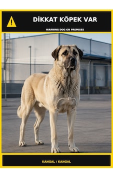 Dikkat Köpek Var Kangal Görselli Pvc Uyarı Levhası 21x30cm Dikkat Köpek Var Kangal Görselli Pvc Uyarı Levhası 21x30cm
