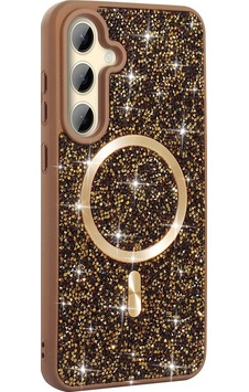 Galaxy Uyumlu S24 Fe Kılıf Pırlanta Tasarımlı M-safe Şarj Özellikli Zore Mozaik Silikon Kapak Galaxy Uyumlu S24 Fe Kılıf Pırlanta Tasarımlı M-safe Şarj Özellikli Zore Mozaik Silikon Kapak