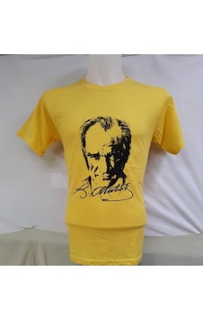 Nacar Store Unisex Çocuk Sarı Mustafa Kemal Atatürk Baskılı T-shirt SARI Nacar Store Unisex Çocuk Sarı Mustafa Kemal Atatürk Baskılı T-shirt SARI