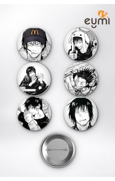 Jujutsu Kaisen Toji Fushiguro Chad Meme Çanta Süsü Rozet İğneli Buton Rozet Seti 58 Mm 6'lı Çok Renkli Jujutsu Kaisen Toji Fushiguro Chad Meme Çanta Süsü Rozet İğneli Buton Rozet Seti 58 Mm 6'lı Çok Renkli