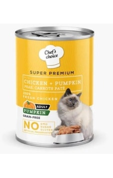 Chef's Choice Tavuklu ve Balkabaklı Tahılsız Ezme Yetişkin Kedi Konservesi 400 G Chef's Choice Tavuklu ve Balkabaklı Tahılsız Ezme Yetişkin Kedi Konservesi 400 G