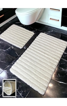 Shalta Ekru 2li Banyo Paspası 60x100 50x60 Cm Ekru