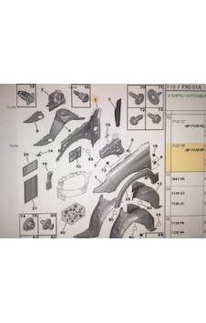 Peugeot 206 Sağ Ön Çamurluk İç Sacı 7120y8 + 7119pp