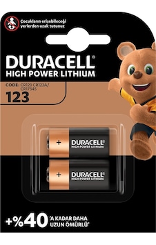 DURACELL ULTRA LİTYUM CR123A 2Lİ DURACELL ULTRA LİTYUM CR123A 2Lİ
