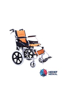 W205 Turuncu Alüminyum Refakatçi Frenli Katlanabilir Tekerlekli Sandalye W205 Turuncu Alüminyum Refakatçi Frenli Katlanabilir Tekerlekli Sandalye