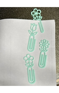 Alvera Çiçek Figürlü Ataç Ve Kitap Ayracı 3d Baskı 8'li Set - Mint Alvera Çiçek Figürlü Ataç Ve Kitap Ayracı 3d Baskı 8'li Set - Mint