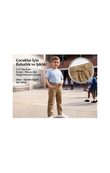 Erdem Kıds Unisex Erkek Kız Çocuk Ribana Bel Lastikli Boru Paça Kanvas-keten Keten Camel Okul Pantolonu Camel Camel Erdem Kıds Unisex Erkek Kız Çocuk Ribana Bel Lastikli Boru Paça Kanvas-keten Keten Camel Okul Pantolonu Camel Camel