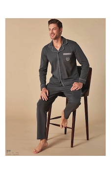 Feyza 5131 Uzun Kol Erkek Pijama Takımı Füme