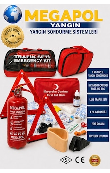 Araç Trafik Seti İlk Yardım Seti Tuvtürk Muayene Uyumlu 1 Kg Yangın Tüpü Çantalı Trafik Set Yangın Araç Trafik Seti İlk Yardım Seti Tuvtürk Muayene Uyumlu 1 Kg Yangın Tüpü Çantalı Trafik Set Yangın