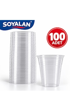 Soyalan 100'lü Plastik Bardak Şeffaf Tek Kullanımlık Su Meşrubat Bardağı Soyalan 100'lü Plastik Bardak Şeffaf Tek Kullanımlık Su Meşrubat Bardağı