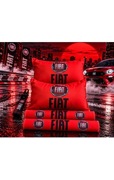 Fıat Kırmızı İkili Yastık Ve Kemer Kılıfı Seti Ve Anahtarlık Fıat Kırmızı İkili Yastık Ve Kemer Kılıfı Seti Ve Anahtarlık