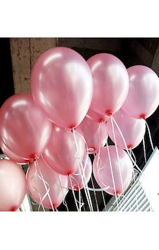 Pembe Metalik Balon 10 Adet Lateks Pembe
