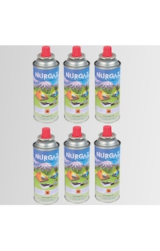 6 Adet Ng-207 220 Gram Valfli Tüp Kartuş Gaz Nurgaz Çok Renkli