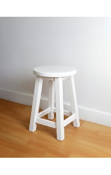 Ahşap Tabure 40 Cm / Arbrestore Beyaz Ahşap Tabure 40 Cm / Arbrestore Beyaz