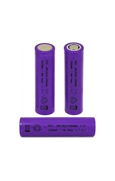 Roxy Inr18650 3.7v 2000mah 3c 7.4wh Li-ıon Düz Kafa Başlıksız Şarjlı Pil
