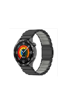 Huawei Watch Gt2 46mm Uyumlu Kordon Metal Kasa Silikon İç Kısım Tasarım Siyah-gri Huawei Watch Gt2 46mm Uyumlu Kordon Metal Kasa Silikon İç Kısım Tasarım Siyah-gri
