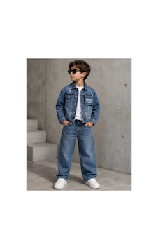 Toikids Erkek Çocuk Kot Ceket Pantolon Takım Mavi Toikids Erkek Çocuk Kot Ceket Pantolon Takım Mavi