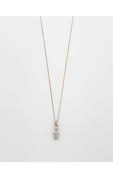 18k Rose Gold Plated Trapez White Kolye Gold
