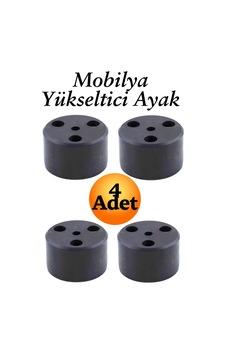 Capsule 3.7 Cm Siyah 4 Adet Mobilya Ayak Yükseltici Baza Ayağı Koltuk Kanepe Altı Puf Ayakları Siyah Siyah