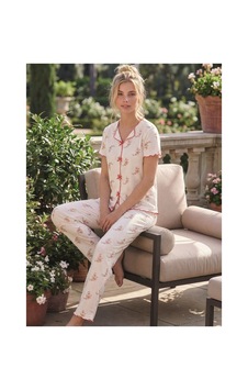 Eyfuze Kadın Baskılı Fiyonk Detaylı Raporlu Kaşkorse Kısa Kollu Pijama Takımı Beyaz-9 Eyfuze Kadın Baskılı Fiyonk Detaylı Raporlu Kaşkorse Kısa Kollu Pijama Takımı Beyaz-9