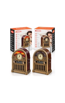 Saatli - İbreli Şömineli Radyo - Retro Am - Fm - Sw Usb - Type-c Sarjlı Bt - Tf - Usb Speaker Yg-6040 Pl-4733 Saatli - İbreli Şömineli Radyo - Retro Am - Fm - Sw Usb - Type-c Sarjlı Bt - Tf - Usb Speaker Yg-6040 Pl-4733