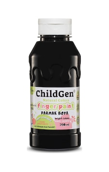 Childgen Süper Yıkanabilir Parmak Boya 350ml - Siyah Childgen Süper Yıkanabilir Parmak Boya 350ml - Siyah