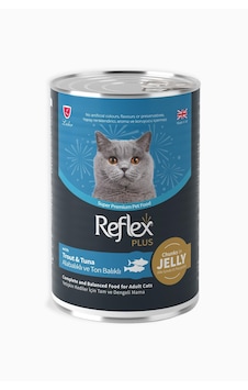 Reflex Plus Jöle İçinde Et Parçacıklı Alabalıklı ve Ton Balıklı Yetişkin Kedi Maması 400 G