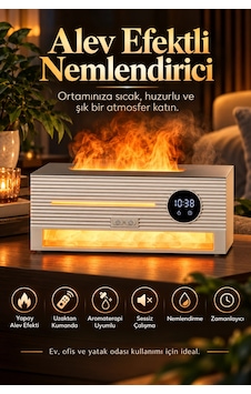 Castu Ls17 Alev Efektli Hava Nemlendirici Aroma Difüzör Dijital Saatli Alarm Ve Kumandalı 260ml Castu Ls17 Alev Efektli Hava Nemlendirici Aroma Difüzör Dijital Saatli Alarm Ve Kumandalı 260ml