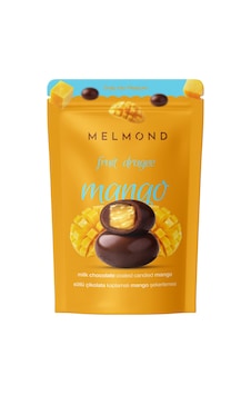 Sütlü Çikolata Kaplamalı Mango Şekerlemesi Sütlü Çikolata Kaplamalı Mango Şekerlemesi