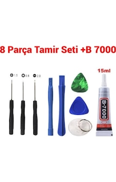 Telefon Ekran Açma Seti Tamir Kiti + 8 Parça Sökme - Takım + B7000 Telefon Ekran Açma Seti Tamir Kiti + 8 Parça Sökme - Takım + B7000