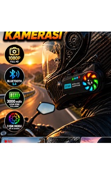 1080p Bluetooth 5.4 Kask Kamerası 3000 Mah Batarya Ve 3 Işık Modu 1080p Bluetooth 5.4 Kask Kamerası 3000 Mah Batarya Ve 3 Işık Modu