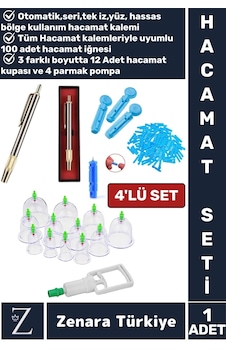 Otomatik Seri Hacamat Kalemi 100 Adet İğne 12 Adet Kupa 4 Parmak Pompa 4'lü Premium Hacamat Seti Otomatik Seri Hacamat Kalemi 100 Adet İğne 12 Adet Kupa 4 Parmak Pompa 4'lü Premium Hacamat Seti