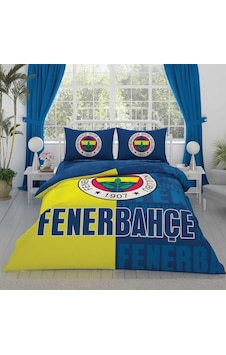 Taç Fenerbahçe Parçalı Logo Pamuk Nevresim Takımı Sarı Lacivert Taç Fenerbahçe Parçalı Logo Pamuk Nevresim Takımı Sarı Lacivert