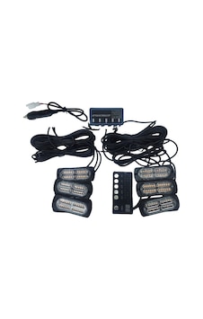 17 Fonksiyonlu Çakar Lamba 12-30v 24 Led 6 Adet Sarı Sarı Set / Lapa549-1