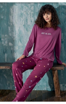 Cotonhause Kadın Uzun Kol Mürdüm Pijama Takımı C5t0n9o02-4 001 Cotonhause Kadın Uzun Kol Mürdüm Pijama Takımı C5t0n9o02-4 001