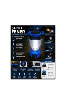Şarjlı Güneş Enerjili Led Fener Kamp Lambası Taşınabilir Acil Durum Işığı Mavi - 870544666 Mavi Şarjlı Güneş Enerjili Led Fener Kamp Lambası Taşınabilir Acil Durum Işığı Mavi - 870544666 Mavi