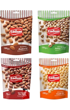 Tadım Badem + Antep Fıstığı + Yer Fıstığı + Fındık İçi 4 x 180 G Tadım Badem + Antep Fıstığı + Yer Fıstığı + Fındık İçi 4 x 180 G