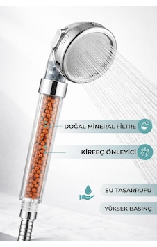 Viosa Boncuklu Su Tasarruflu Kireç Önleyici Duş Başlığı Duş Başlığı Krom