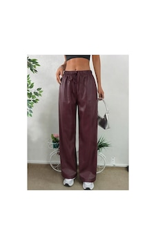 Butik İstanbul Kadın Yüksek Bel Belden Lastikli Bağcıklı Geniş Kesim Detaylı Deri Pantolon Bordo Butik İstanbul Kadın Yüksek Bel Belden Lastikli Bağcıklı Geniş Kesim Detaylı Deri Pantolon Bordo