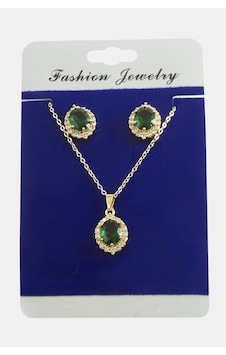 Oval - 429 - Zirkon Taşlı Set - Csmo-tex - Kolye Yeşil Oval - 429 - Zirkon Taşlı Set - Csmo-tex - Kolye Yeşil