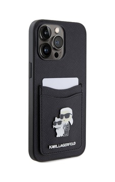 Apple Uyumlu iPhone 15 Pro Max Kılıf Karl Lagerfeld Kartlıklı Metal Logo Lisanslı Kapak Siyah Apple Uyumlu iPhone 15 Pro Max Kılıf Karl Lagerfeld Kartlıklı Metal Logo Lisanslı Kapak Siyah
