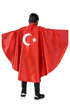 Denbu Tekstil Bayrak Pelerin Gösteri Kostümü 4-14 Yaş-2024 Model Kırmızı Denbu Tekstil Bayrak Pelerin Gösteri Kostümü 4-14 Yaş-2024 Model Kırmızı
