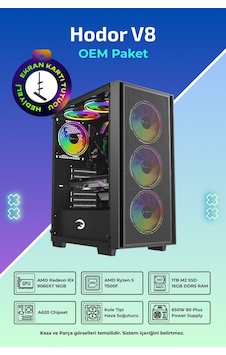 Hodor V8 R5-7500F 16 GB 1TB SSD 16 GB RX9060XT FreeDos Masaüstü Bilgisayar Hodor V8 R5-7500F 16 GB 1TB SSD 16 GB RX9060XT FreeDos Masaüstü Bilgisayar