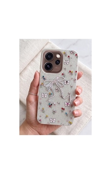 Oppo Reno 15 Pro 5g Taşlı Desenli Fiyonk Silikon Kılıf Gri Oppo Reno 15 Pro 5g Taşlı Desenli Fiyonk Silikon Kılıf Gri
