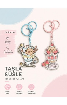 5d Elmas Taş İşlemeli Anahtarlık & Çanta Charmı 2'li Set 5x6 Cm Diamond Painting Keychain & Bag Charm Bkbt17861 5d Elmas Taş İşlemeli Anahtarlık & Çanta Charmı 2'li Set 5x6 Cm Diamond Painting Keychain & Bag Charm Bkbt17861