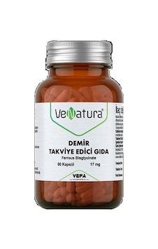 Venatura Demir Takviye Edici Gıda 17 Mg 90 Kapsül Venatura Demir Takviye Edici Gıda 17 Mg 90 Kapsül
