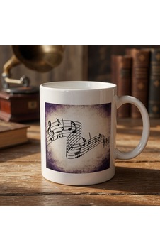 Premium Sanatsever Seçimi Kahve Molası Müzik Notaları Tasarımlı Kupa Bardak Çok Renkli Premium Sanatsever Seçimi Kahve Molası Müzik Notaları Tasarımlı Kupa Bardak Çok Renkli